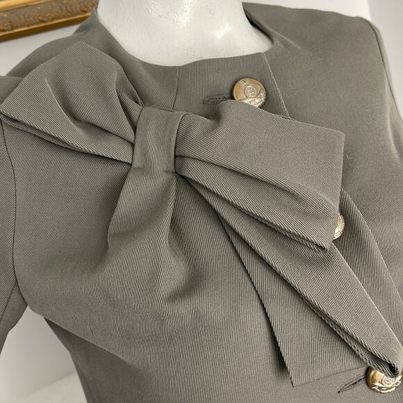 HACHE GRAY DRESS/COAT VIRGIN-WOOL MADE IN ITALY IT 46 - Picture 6 of 14